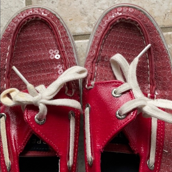 HOST PICK Sperry Women's Bahama 2-Eye Red Sequin - Picture 3 of 8